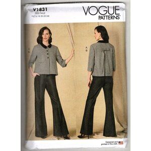Vogue V1831 Misses 16 to 24 Jacket and Pants Suit Uncut Sewing Pattern